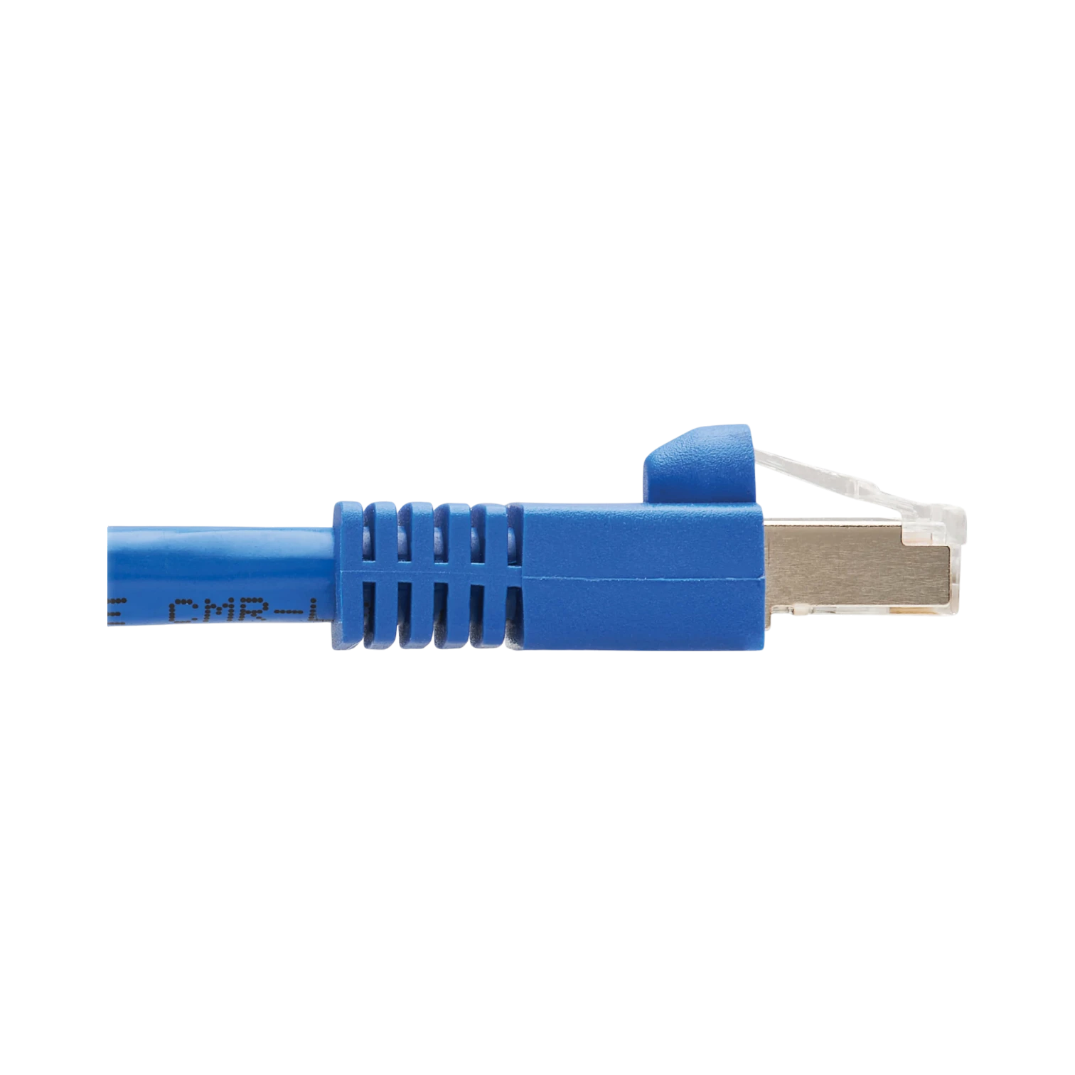 Tripp Lite M12 X-Code Cat6a 10G F/UTP CMR-LP Shielded Ethernet Cable (Right-Angle M12 M/RJ45 M), IP68, PoE, Blue, 10 m (32.8 ft.), TAA — Being Shipped