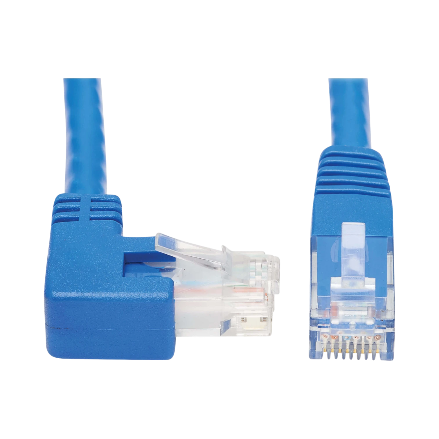 Tripp Lite Right-Angle Cat6 Gigabit Molded UTP Ethernet Cable (RJ45 Right-Angle M to RJ45 M), Blue, 20 ft. (6.09 m) — Being Shipped