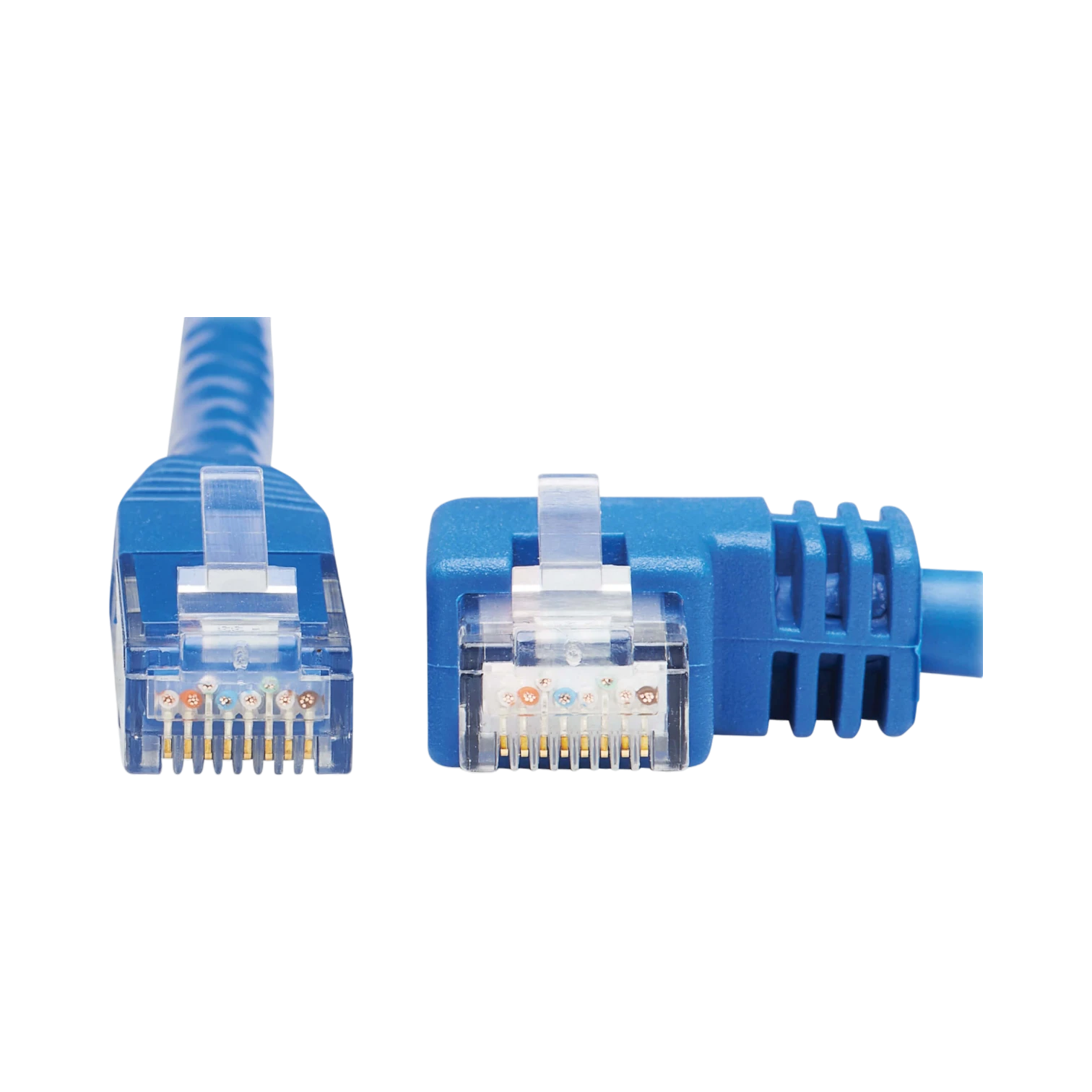 Tripp Lite Right-Angle Cat6 Gigabit Molded UTP Ethernet Cable (RJ45 Right-Angle M to RJ45 M), Blue, 20 ft. (6.09 m) — Being Shipped