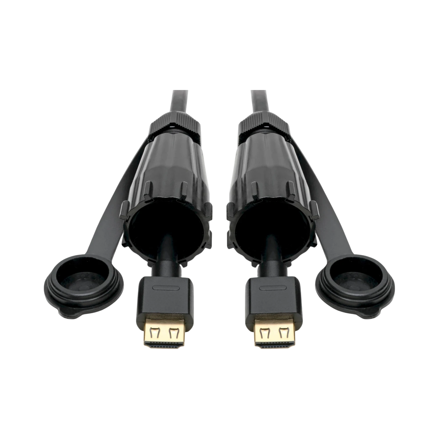 Tripp Lite High-Speed HDMI Cable (M/M), 4K 60 Hz, HDR, Industrial, IP68, Hooded Connectors, Black, 12 ft. — Being Shipped