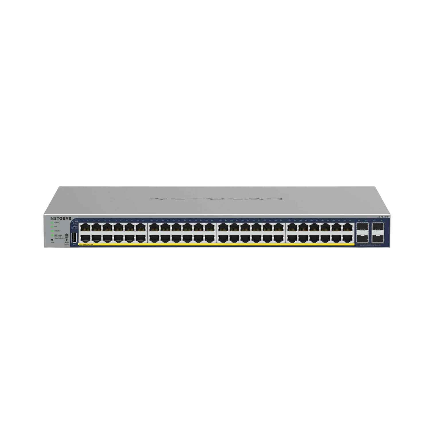 Netgear GS752TPv3 48-Port PoE+ Compliant Gigabit Managed Network Switch (380W) — Being Shipped