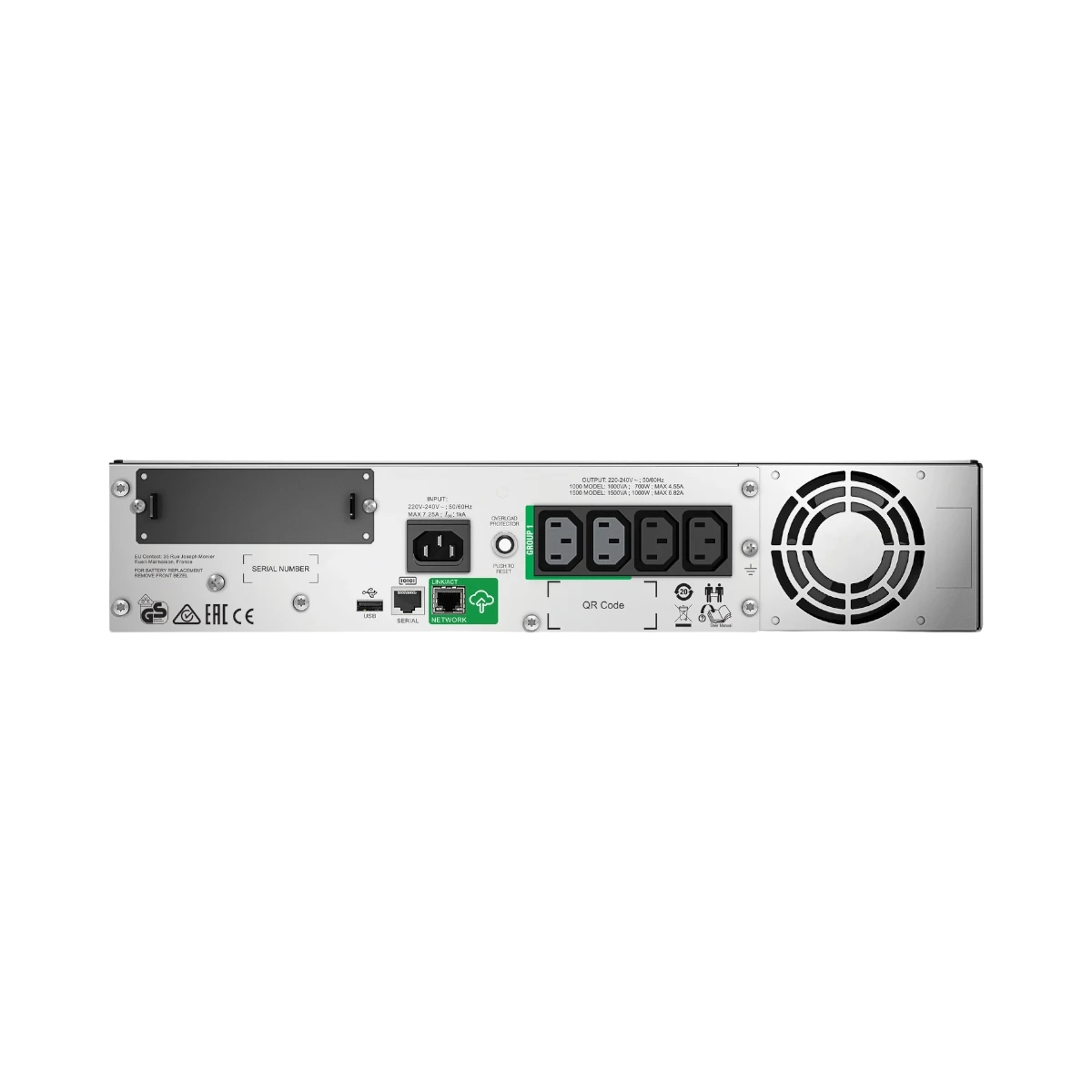 APC Smart-UPS, Line Interactive, 1500VA, Rackmount 2U, 230V, 4x IEC C13 outlets, SmartConnect Port+SmartSlot, AVR, LCD — Being Shipped