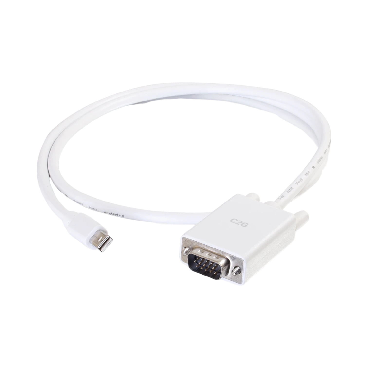 C2G 10ft (3m) Mini DisplayPort Male to VGA Male Active Adapter Cable, White — Being Shipped