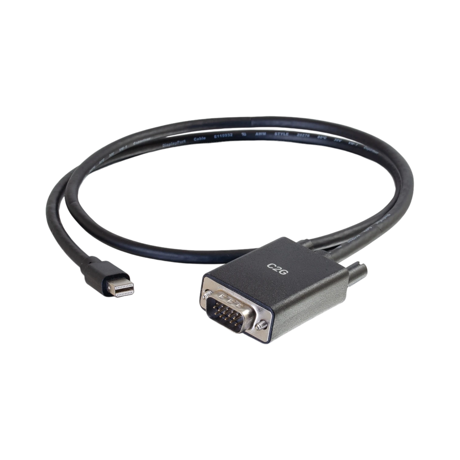 C2G 10ft (3m) Mini DisplayPort Male to VGA Male Active Adapter Cable, Black — Being Shipped