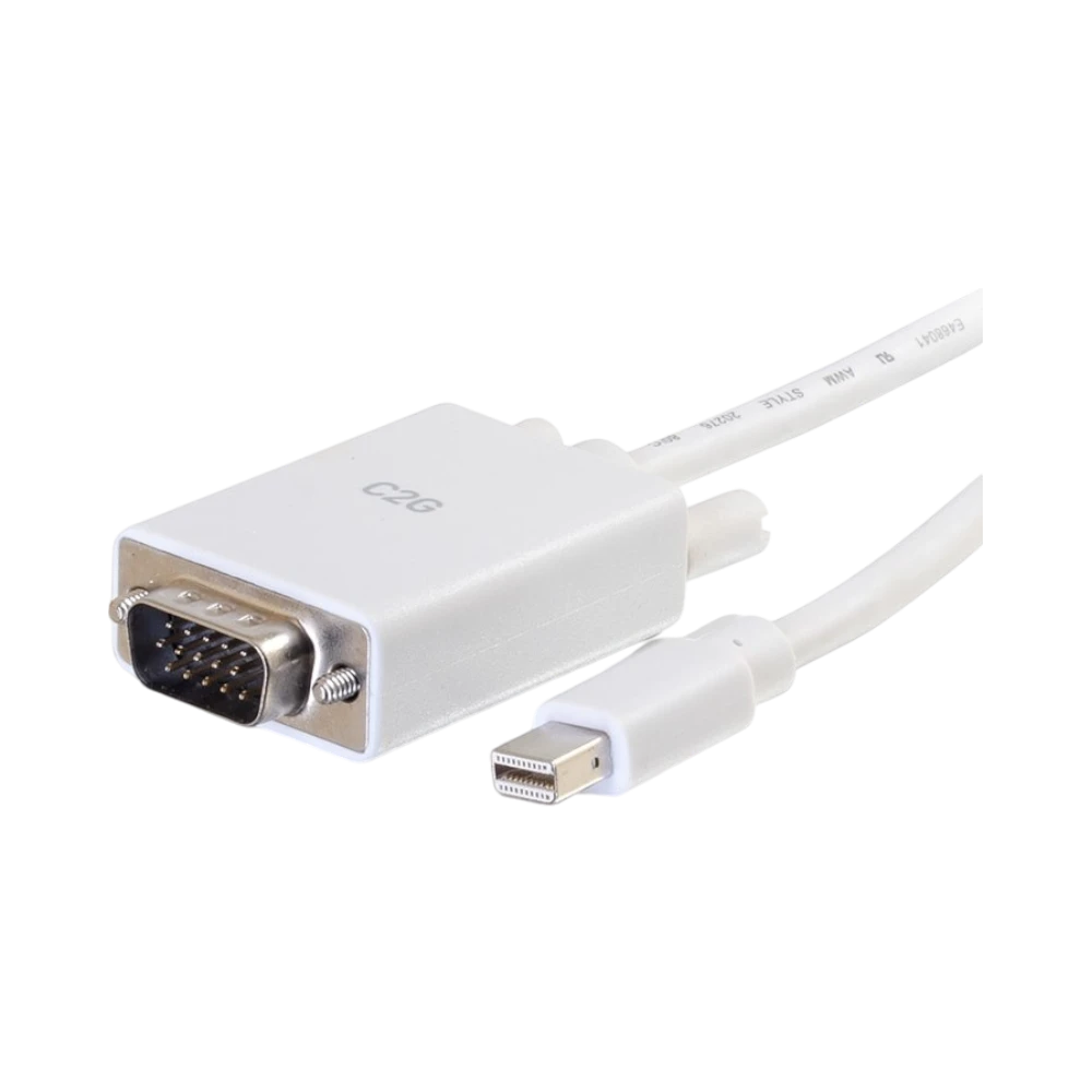 C2G 3ft (0.9m) Mini DisplayPort Male to VGA Male Active Adapter Cable, White — Being Shipped