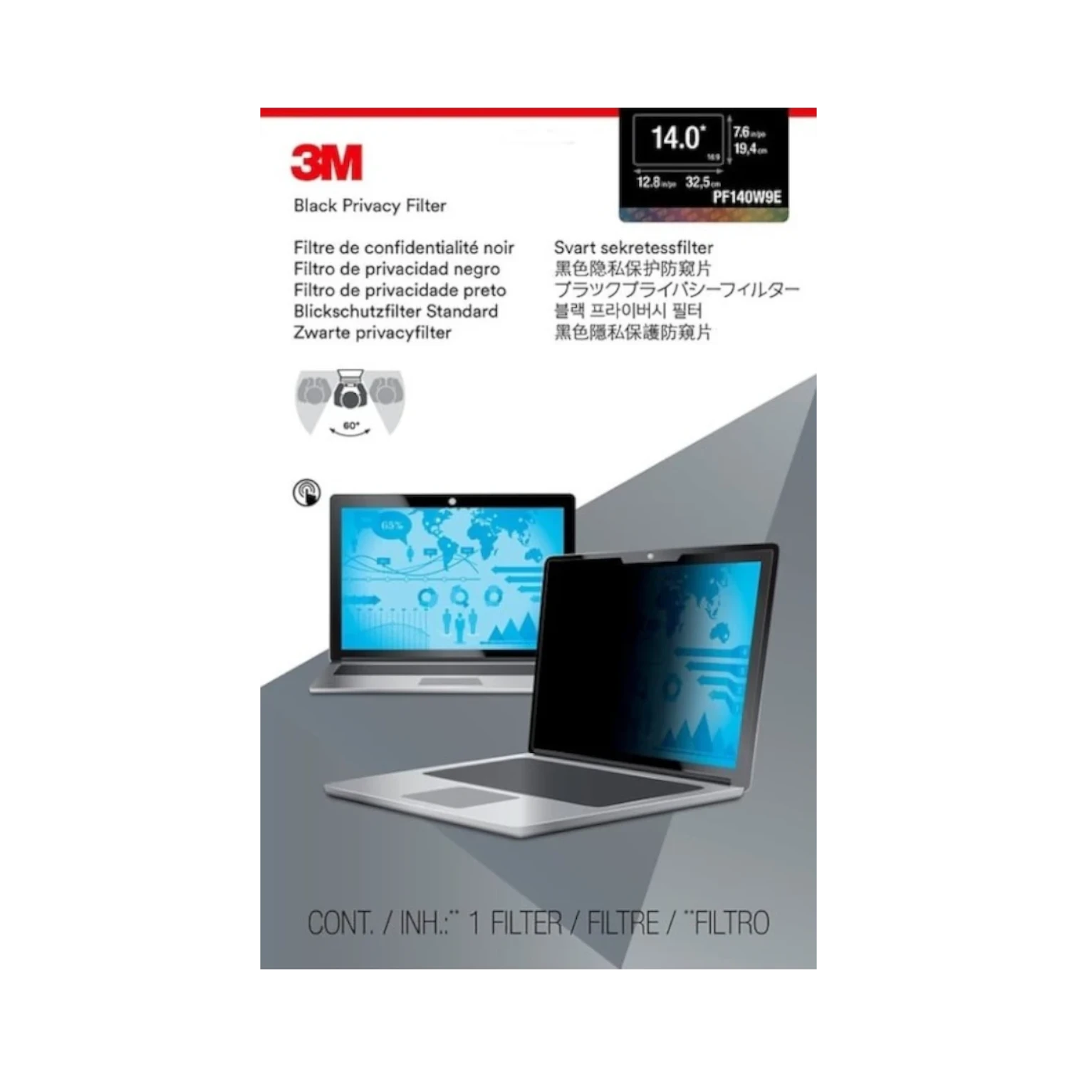 3M Bright Privacy Filter for 14" Full Screen Laptop 16:9 — Being Shipped