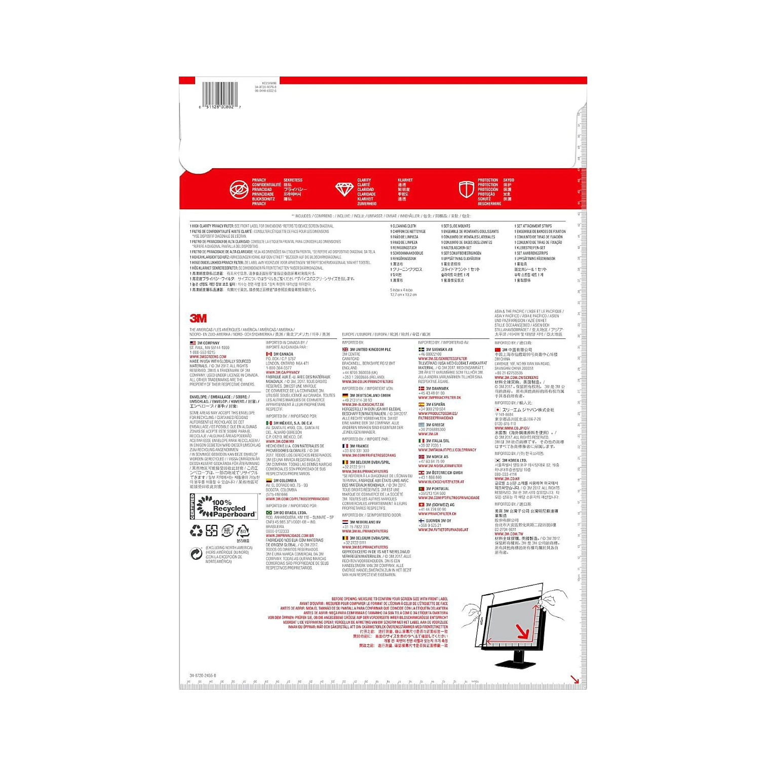 3M High Clarity Privacy Filter for 23.8" Widescreen Monitor — Being Shipped