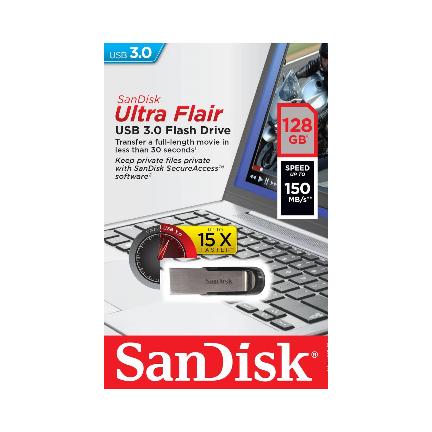 SanDisk Ultra Flair 128GB USB 3.0 Flash Drive — Being Shipped