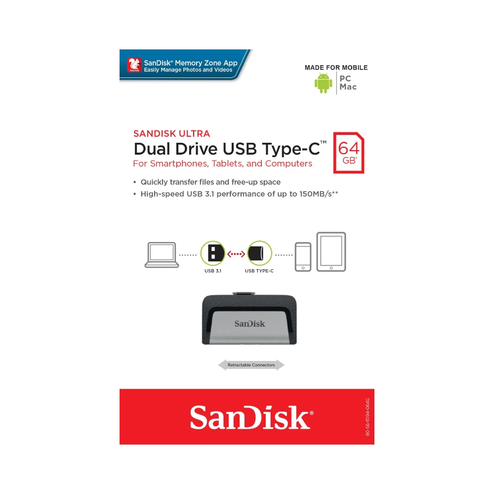 SanDisk Ultra Dual Drive 64GB USB-C Flash Drive — Being Shipped