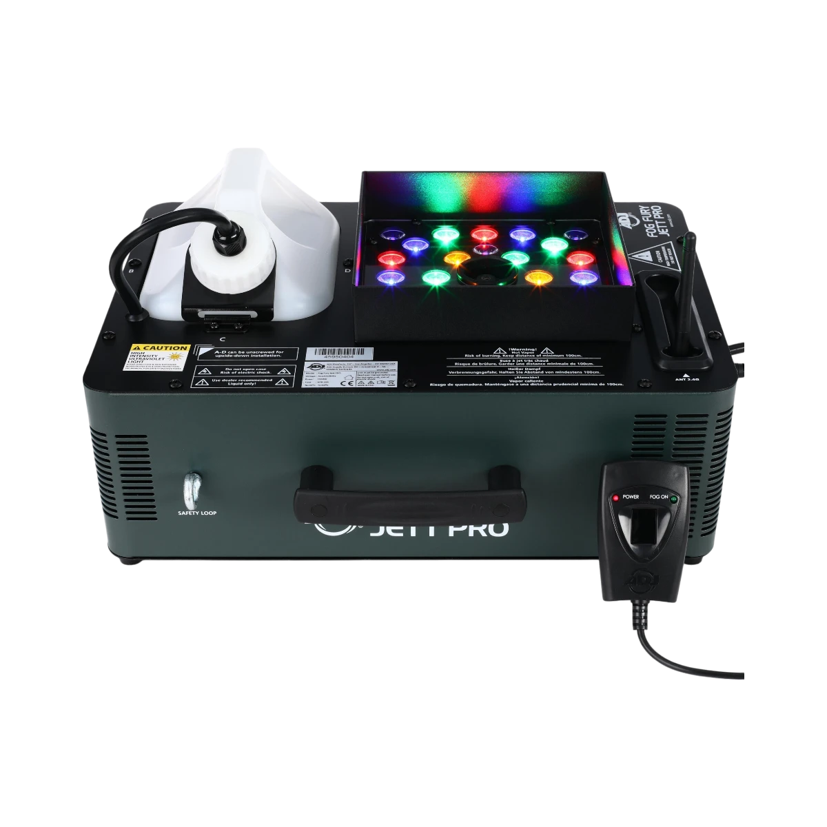 ADJ Fog Fury Jett Pro 1550W RGBA+UV LED Vertical Fog Machine — Being Shipped