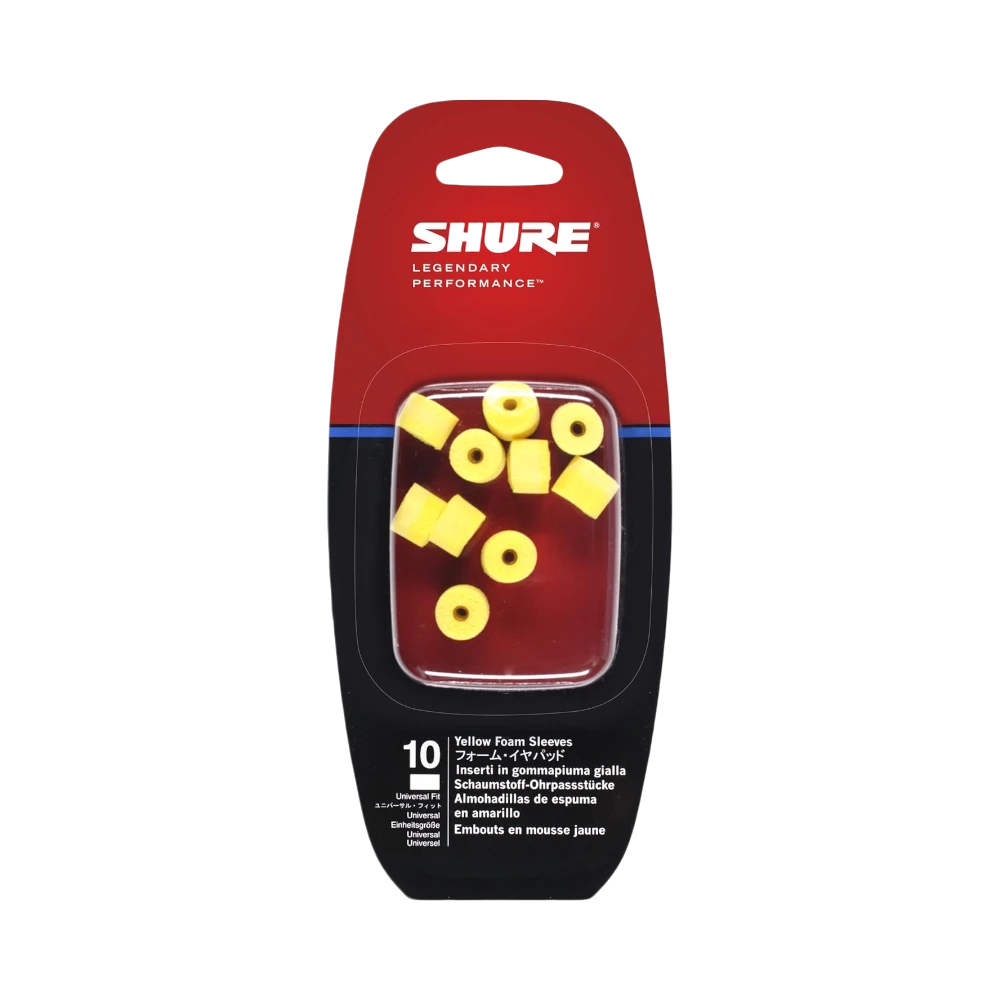 Shure EA110 - Universal Fit Yellow Foam Sleeves (5 Pairs) — Being Shipped