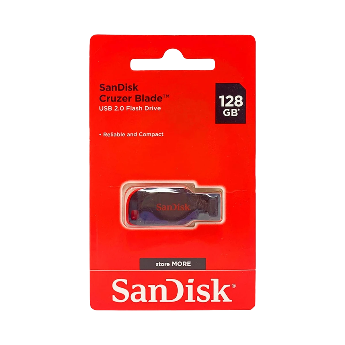 SanDisk Cruzer Blade 128GB USB 2.0 Flash Drive (Black/Red) — Being Shipped