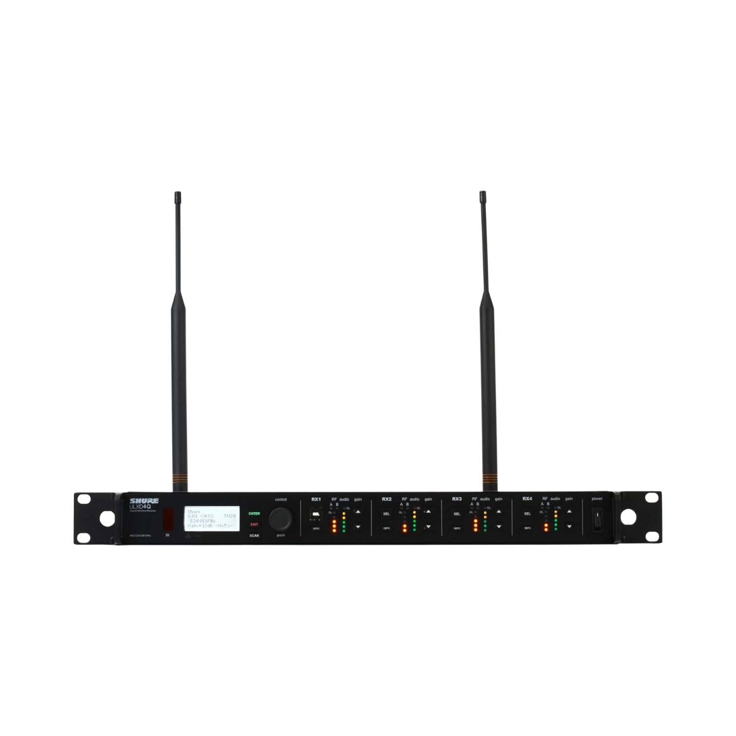 Shure ULXD4Q Quad-Channel Digital Wireless Receiver (H50: 534 to 598 MHz) — Being Shipped