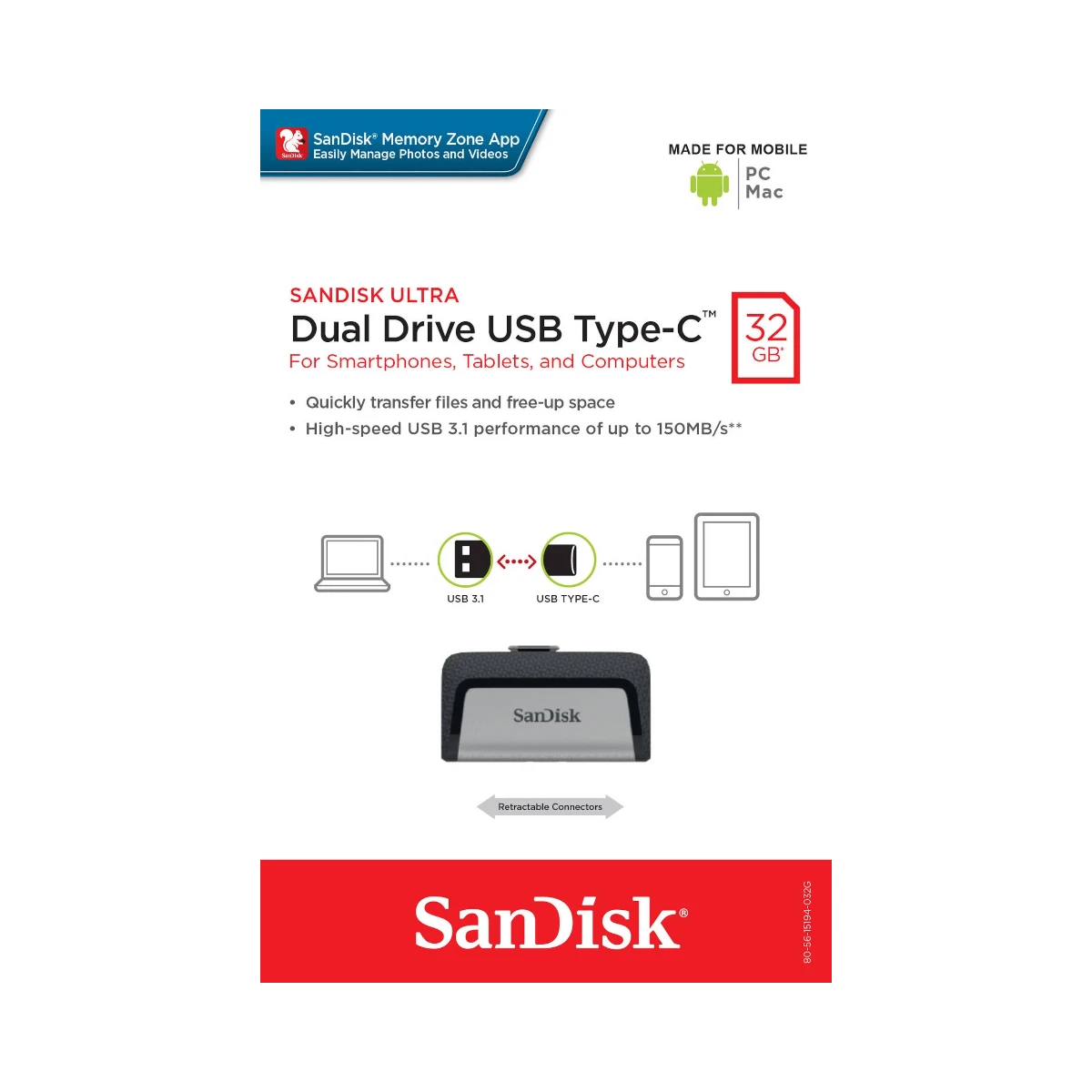 SanDisk 32GB Ultra Dual Drive USB Type-C Flash Drive — Being Shipped