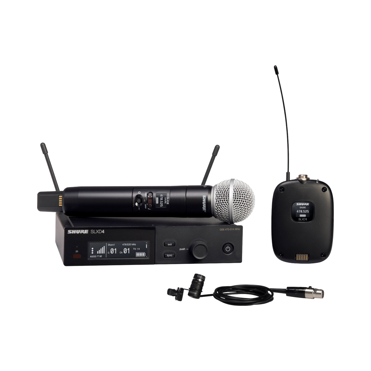 Shure SLXD124/85 Digital Wireless Combo Microphone System (H55: 514 to 558 MHz) — Being Shipped