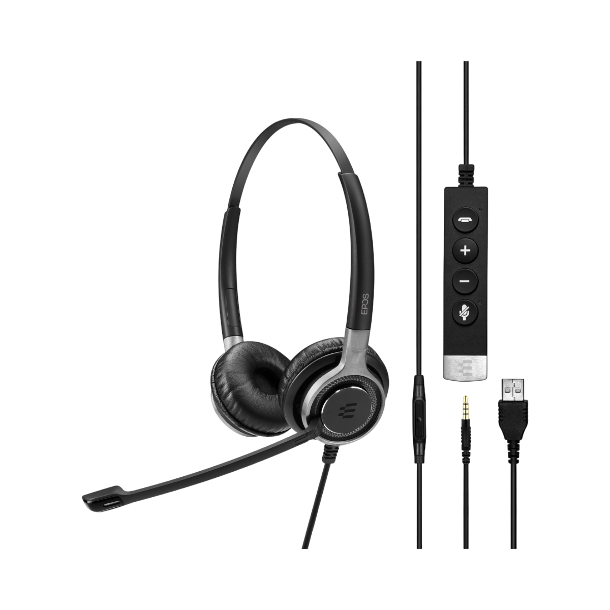 EPOS SC 665 USB Double-Sided Wired Headset (Black/Silver) — Being Shipped