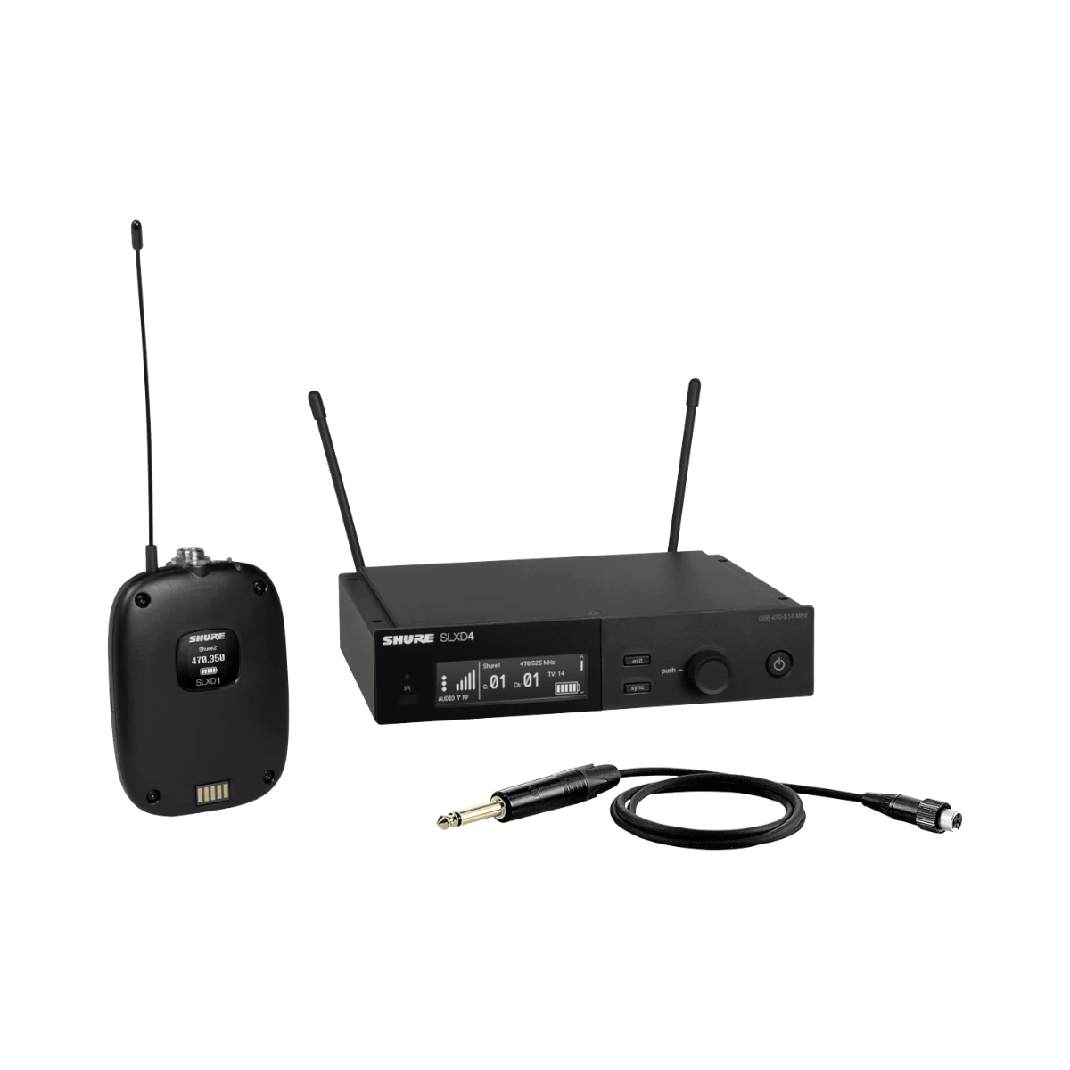 Shure SLXD14 Digital Wireless Guitar System (H55: 514 to 558 MHz) — Being Shipped