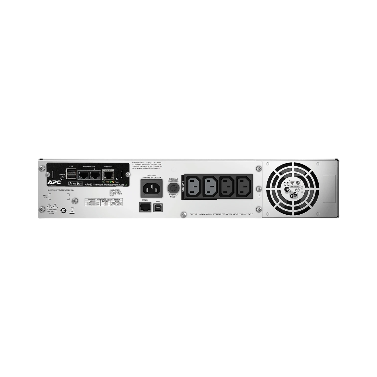 APC Smart-UPS, Line Interactive, 1500VA, Rackmount 2U, 230V, 4x IEC C13 outlets, Network Card, AVR, LCD — Being Shipped