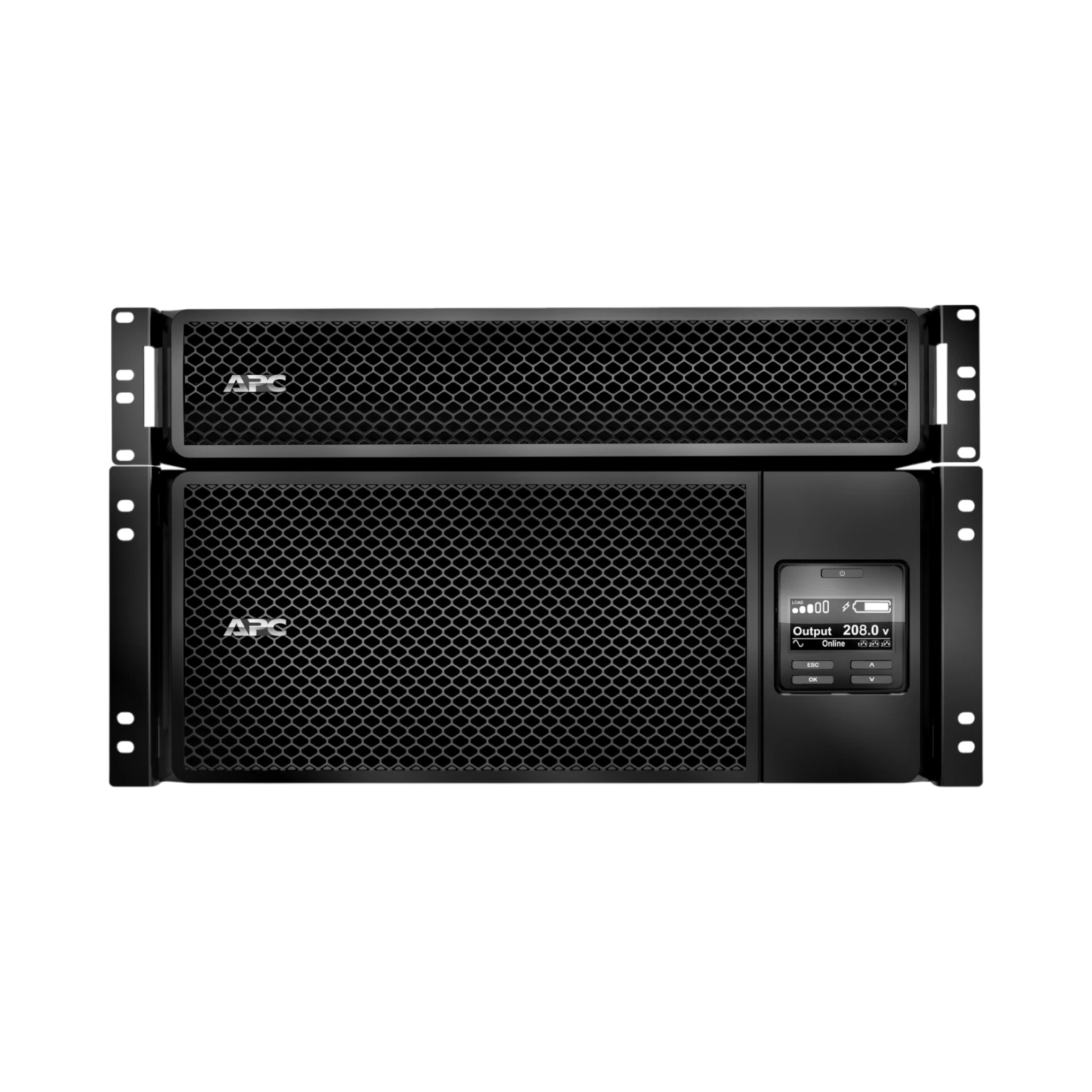 APC Smart-UPS On-Line, 6kVA/6kW, Rackmount 6U, 208V, 12x 5-20R+2x L6-20R+2x L6-30R NEMA, Network Card+SmartSlot, W/ transformer 208V-120V, W/ rail kit — Being Shipped