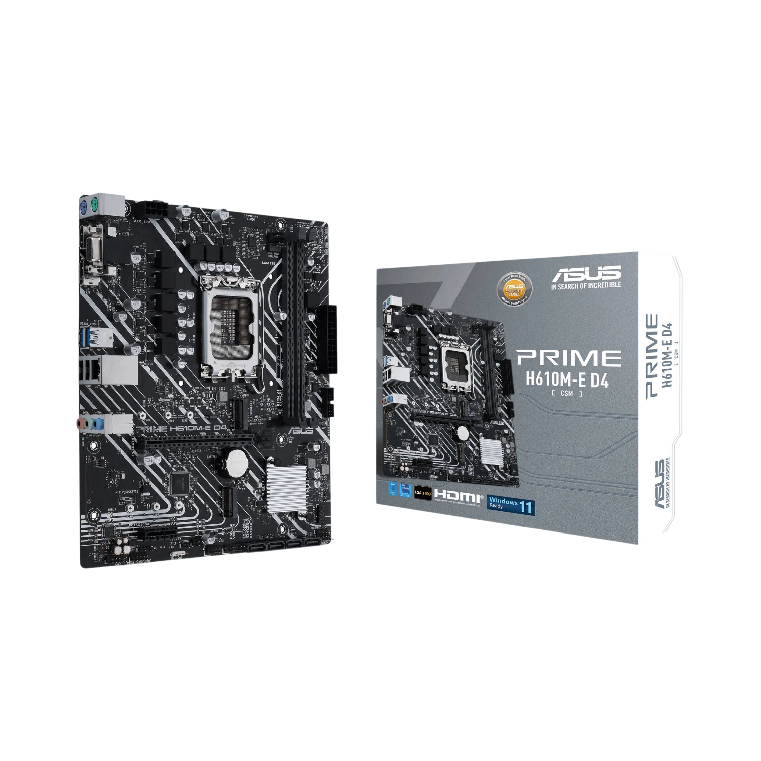 ASUS PRIME H610M-E D4-CSM LGA 1700 Mini-ATX Motherboard — Being Shipped