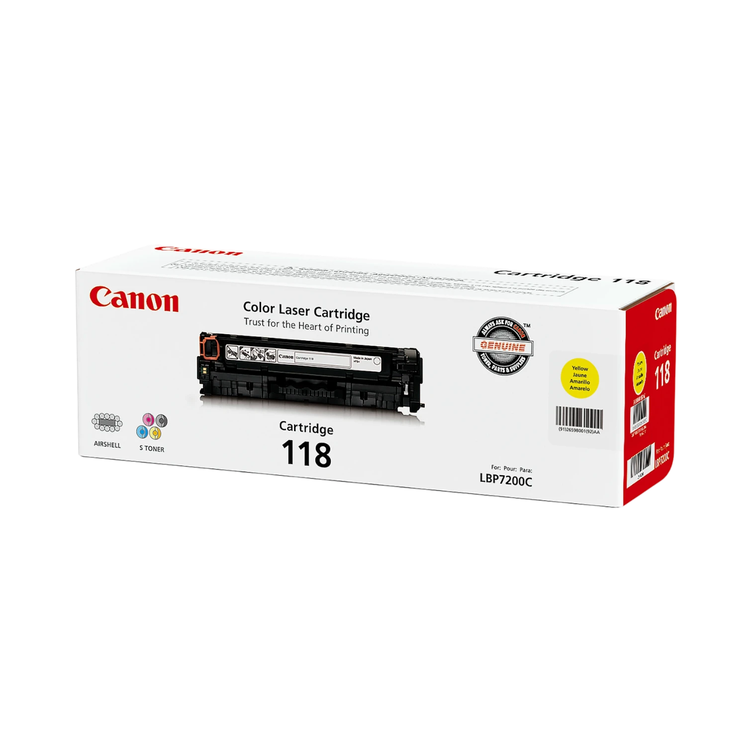 Canon 118 Yellow Toner Cartridge — Being Shipped