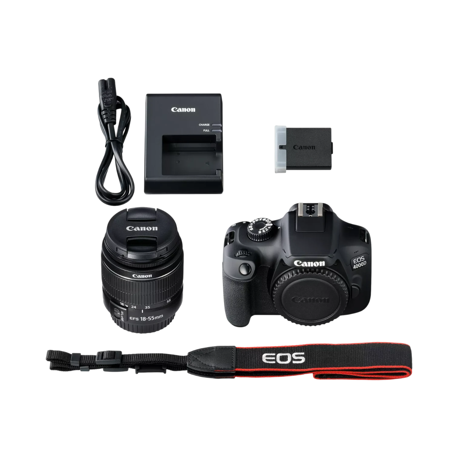 Canon EOS 4000D/Rebel T100 18.0MP Digital SLR Camera with 18-55mm EF-S f/3.5-5.6 Lens — Being Shipped