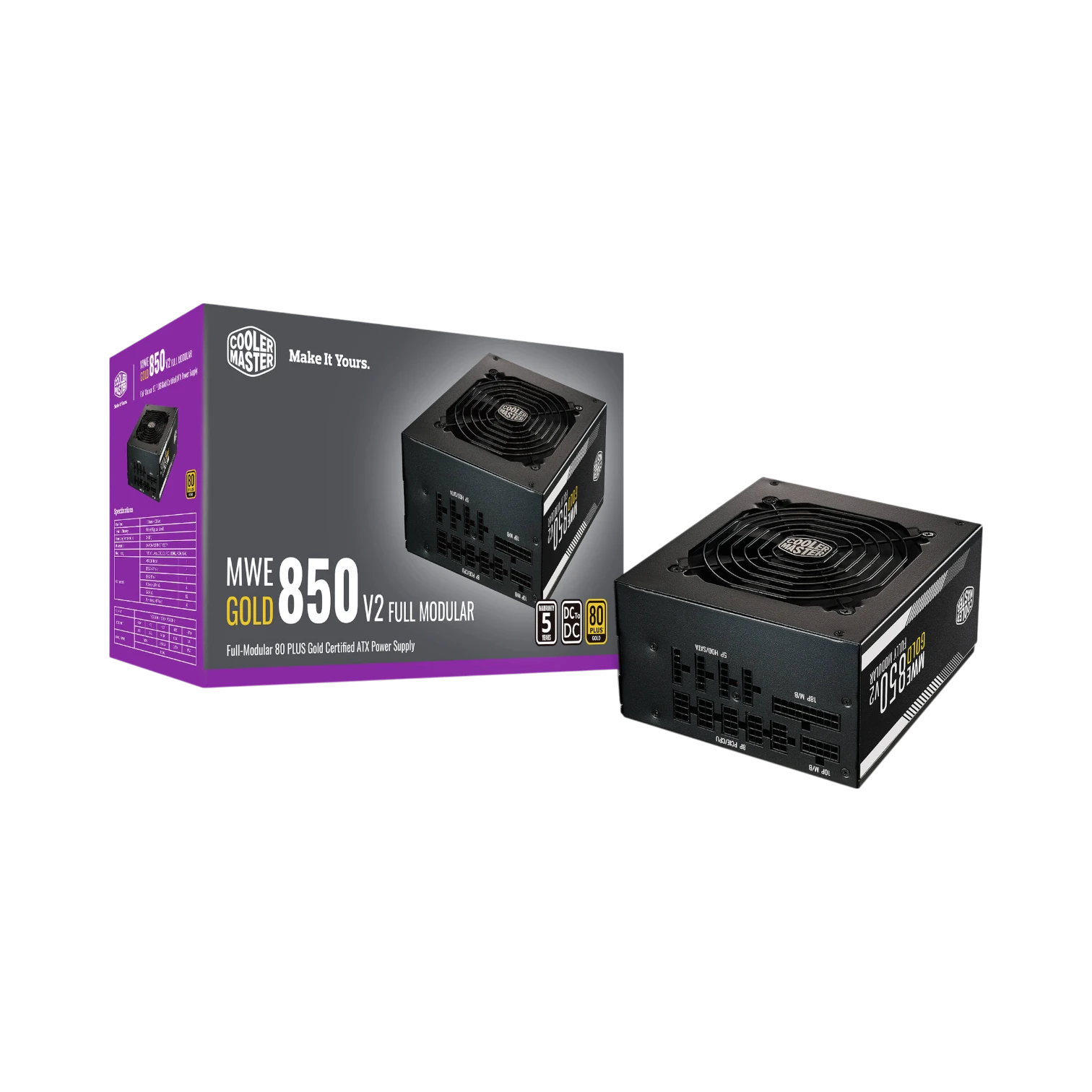 Cooler Master MWE Gold V2 850W 80 PLUS Gold Modular Power Supply — Being Shipped