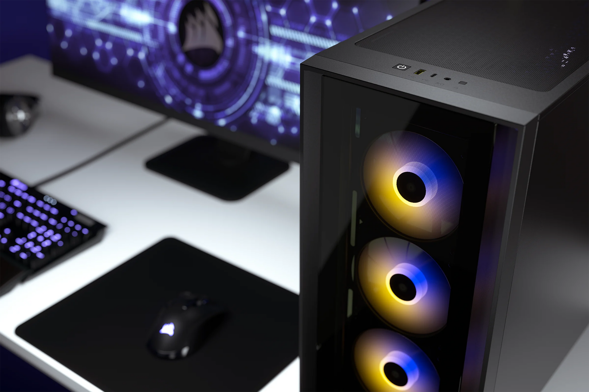 CORSAIR iCUE 4000X RGB Mid-Tower ATX Desktop Case (Black) — Being Shipped