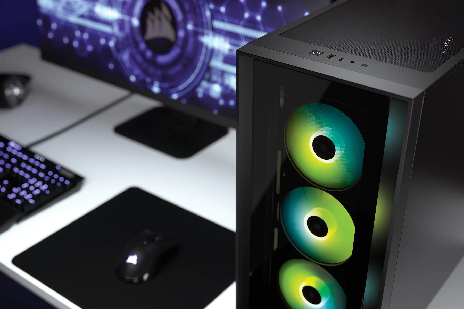 CORSAIR iCUE 4000X RGB Mid-Tower ATX Desktop Case (Black) — Being Shipped