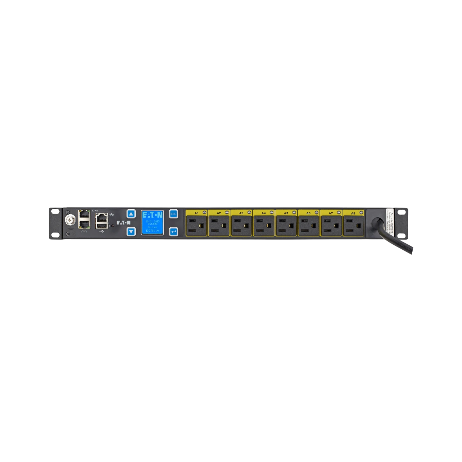 Eaton Managed PDU, 1PH, 1U, NEMA 5-15P Input, 10ft Cord, 1.44kW, 12A, 120V, 8 Outlets (8) 5-15R — Being Shipped