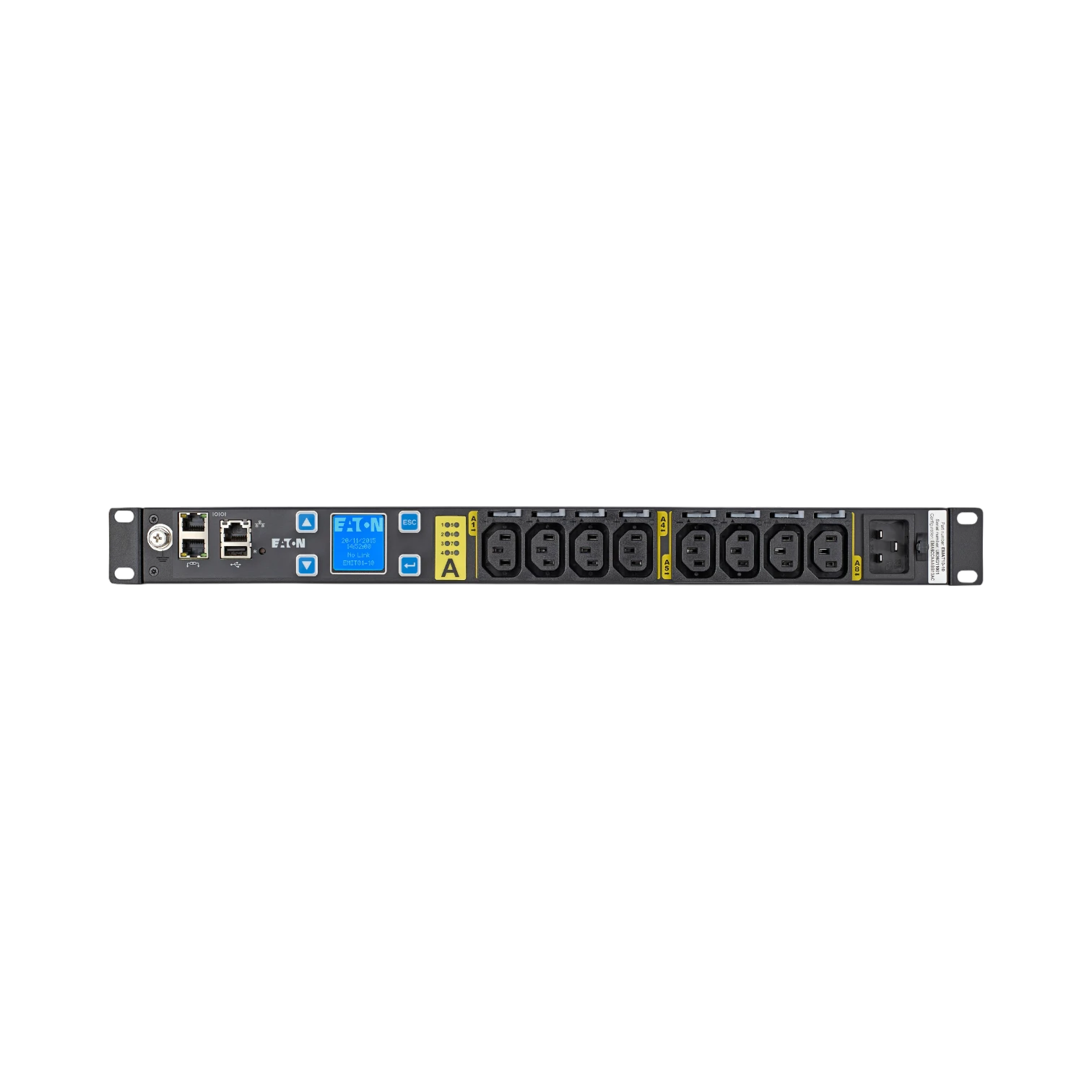 Eaton Managed PDU, 1PH, 1U, C20 Input, 10 ft Cord, 3.84kW, 16A, 200-240V, 8 Outlets (8) C13 — Being Shipped