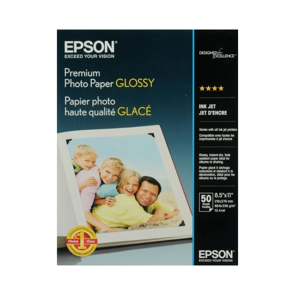 Epson Premium Photo Paper Glossy (8.5 x 11", 50 Sheets) — Being Shipped