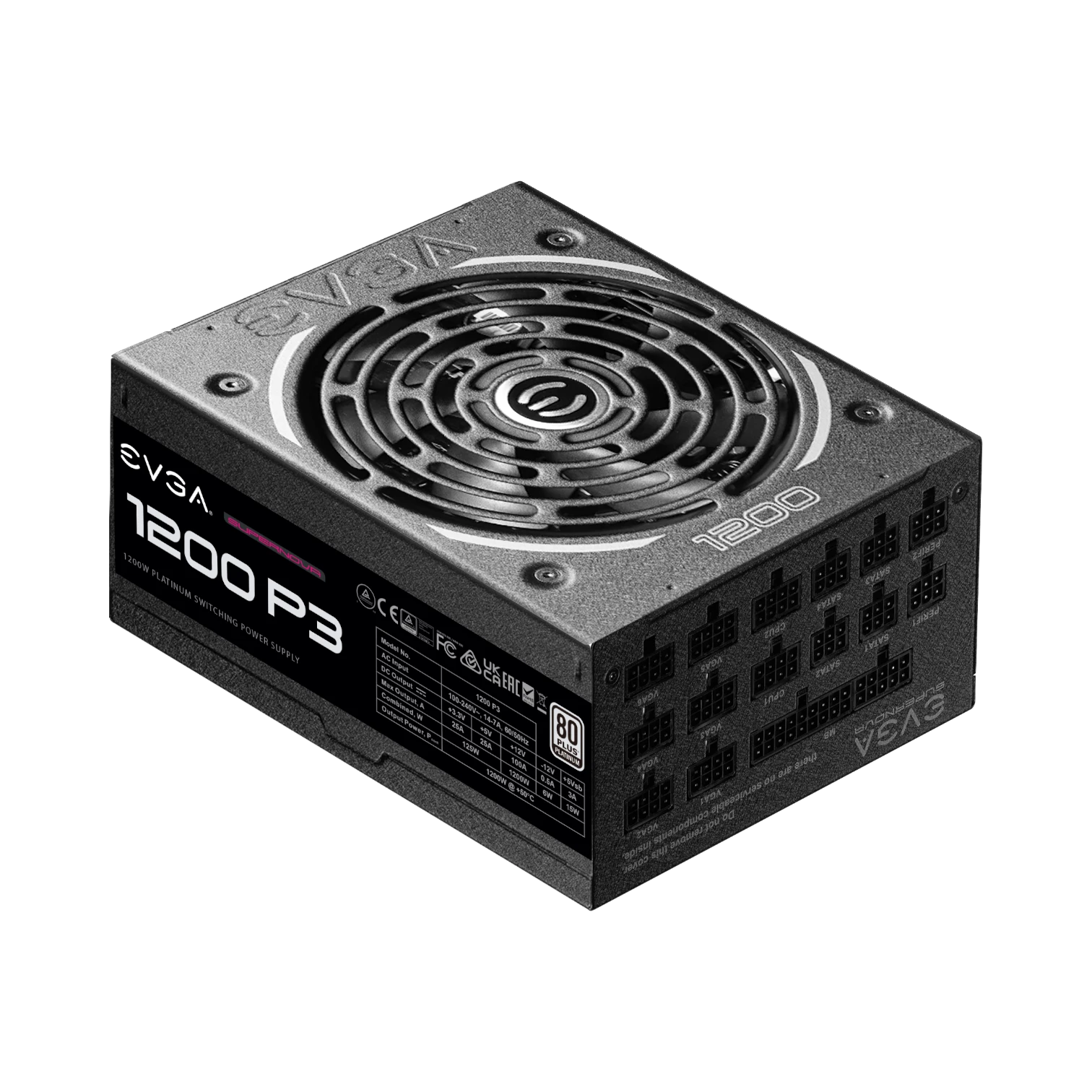 EVGA SuperNOVA 1200 P3, 80 Plus Platinum 1200W, Fully Modular, Eco Mode with FDB Fan, Power Supply — Being Shipped