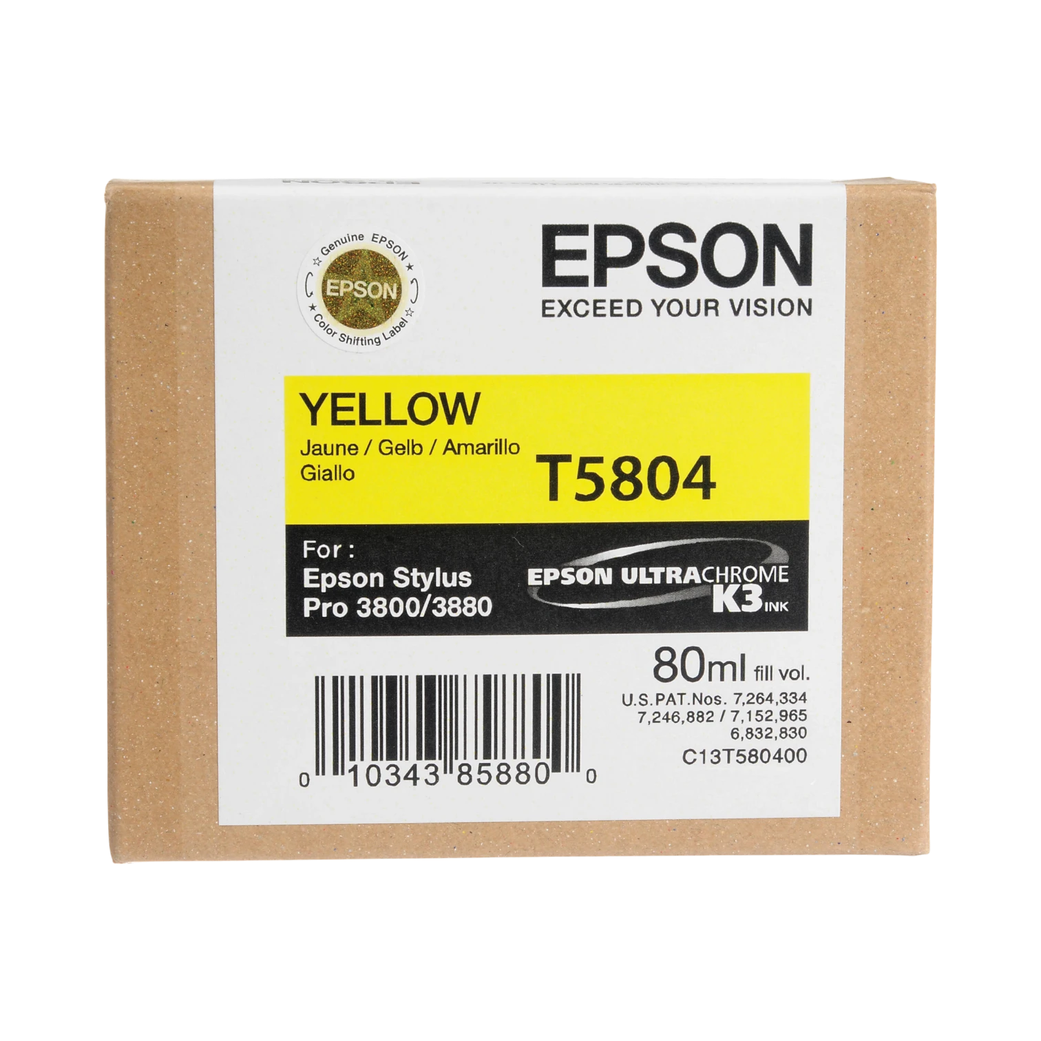 Epson UltraChrome K3 Yellow Ink Cartridge (80 ml) — Being Shipped