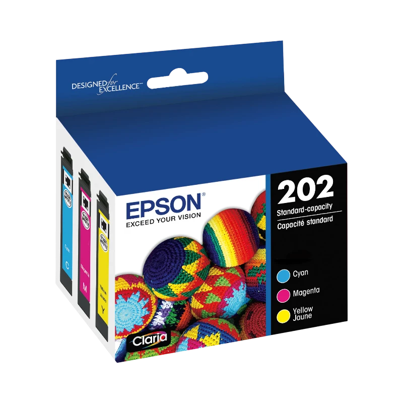 Epson Claria 202 Standard-Capacity Ink Cartridge Color Combo Pack (Cyan, Magenta, Yellow) — Being Shipped