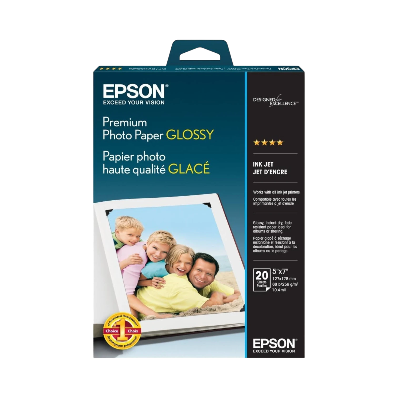 Epson Premium Photo Paper Glossy (5 x 7", 20 Sheets) — Being Shipped