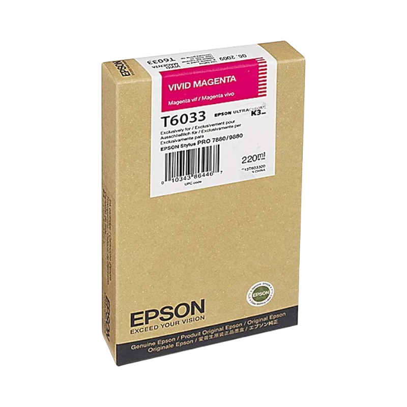 Epson T603300 Vivid Magenta UltraChrome K3 Ink Cartridge (220 ml) — Being Shipped