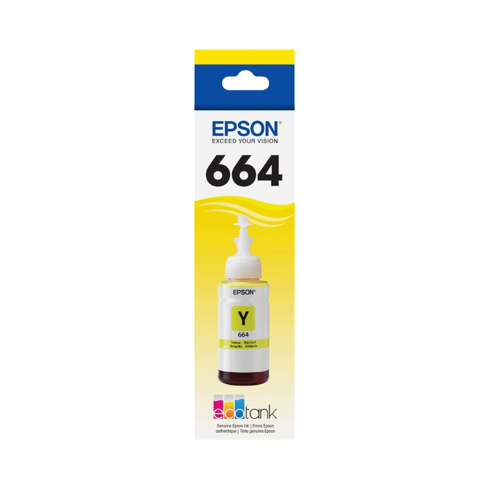 Epson T664 Yellow Ink Bottle with Sensormatic (70mL) — Being Shipped