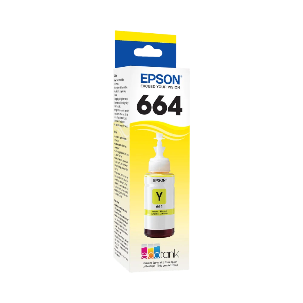 Epson T664 Yellow Ink Bottle with Sensormatic (70mL) — Being Shipped