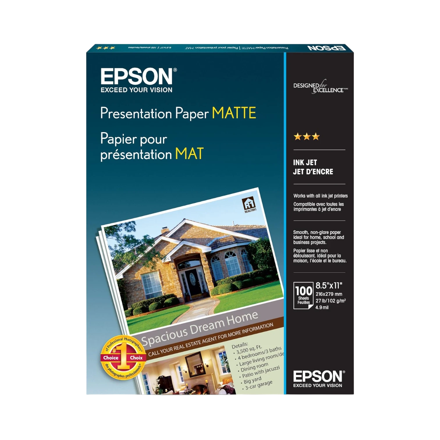 Epson Presentation Paper Matte (8.5 x 11", 100 Sheets) — Being Shipped