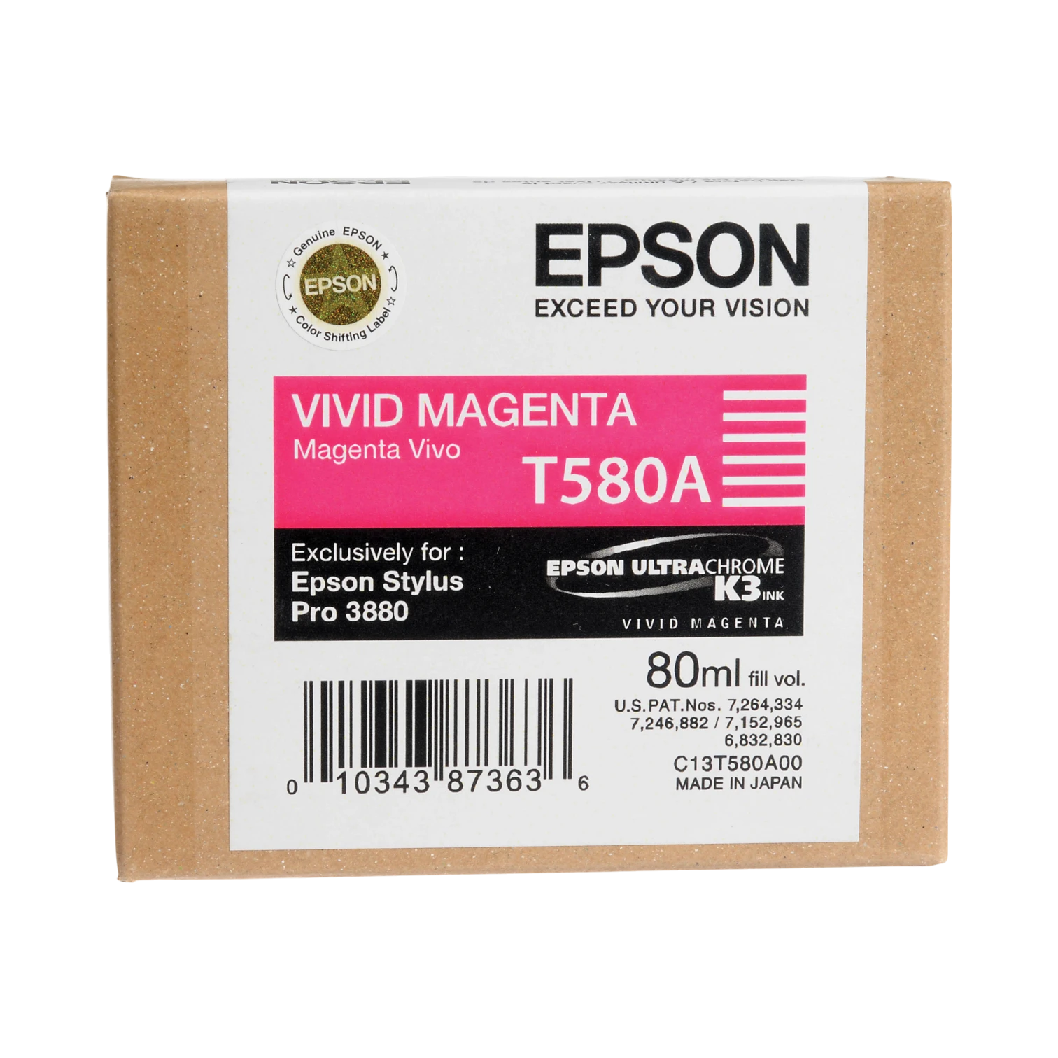 Epson UltraChrome K3 Vivid Magenta Ink Cartridge (80 ml) — Being Shipped