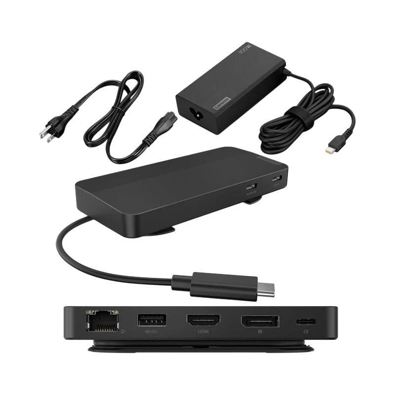 Lenovo 100W USB-C Dual Display Travel Docking Station — Being Shipped