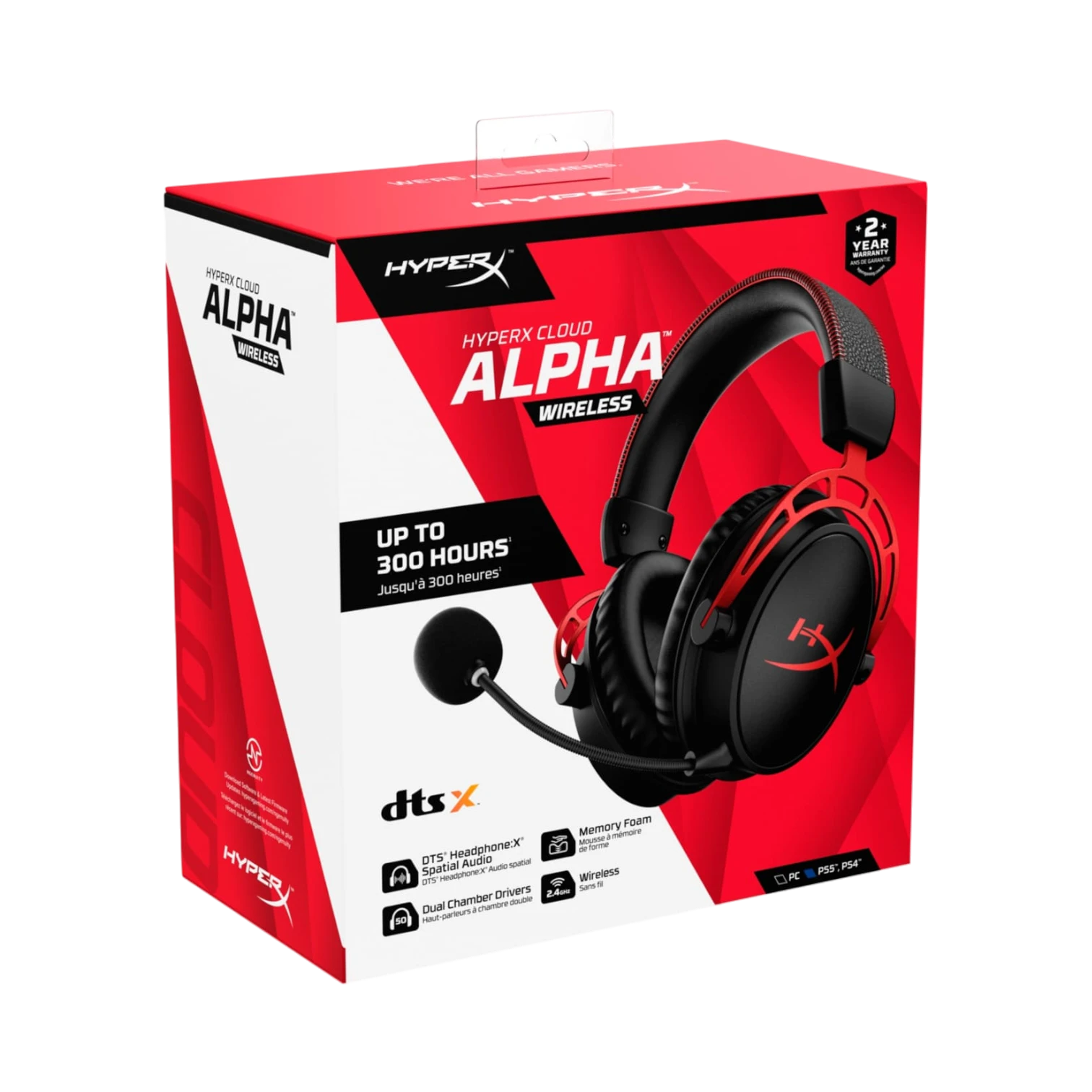 HyperX Cloud Alpha Wireless Over-Ear Gaming Headset (Black & Red) — Being Shipped