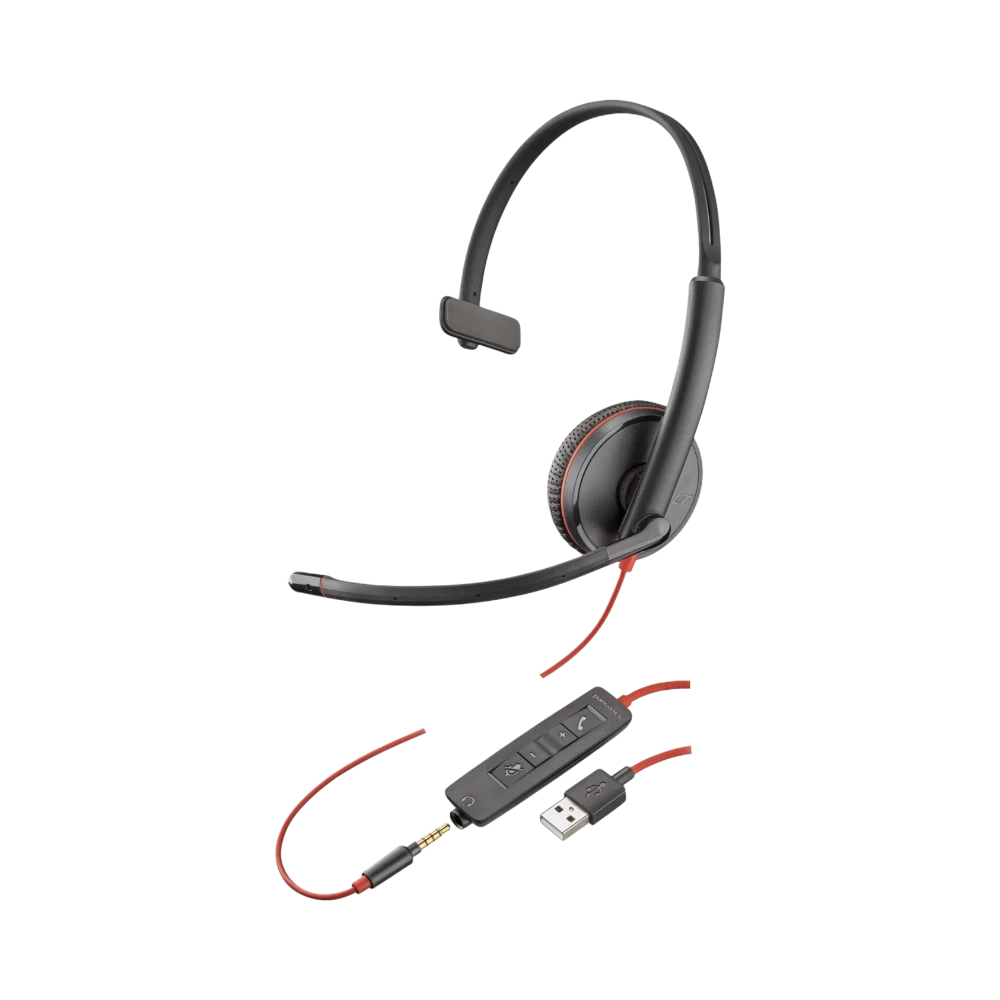 Poly BlackWire 3215 Monaural Headset — Being Shipped