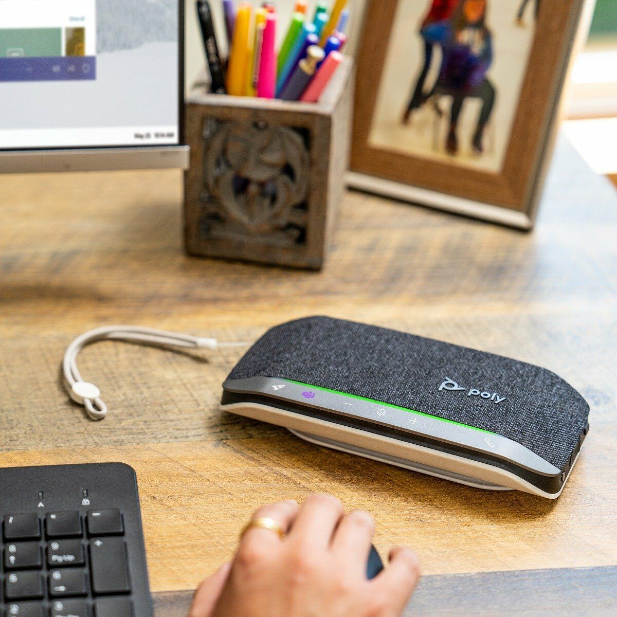 Poly Sync 20 USB-A & Bluetooth Speakerphone (Silver, Microsoft Teams) — Being Shipped