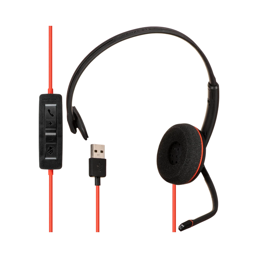 Poly Blackwire 3210 USB Type-A Corded Monaural UC Headset — Being Shipped