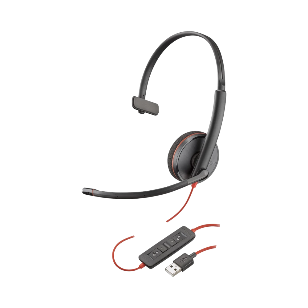 Poly Blackwire 3210 USB Type-A Corded Monaural UC Headset — Being Shipped