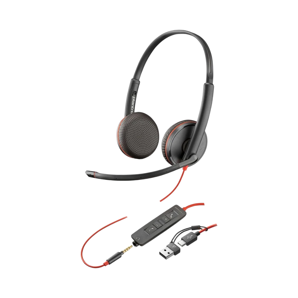 Poly Blackwire 3225 USB-C/USB-A/3.5mm Stereo Headset (UC Certified) — Being Shipped