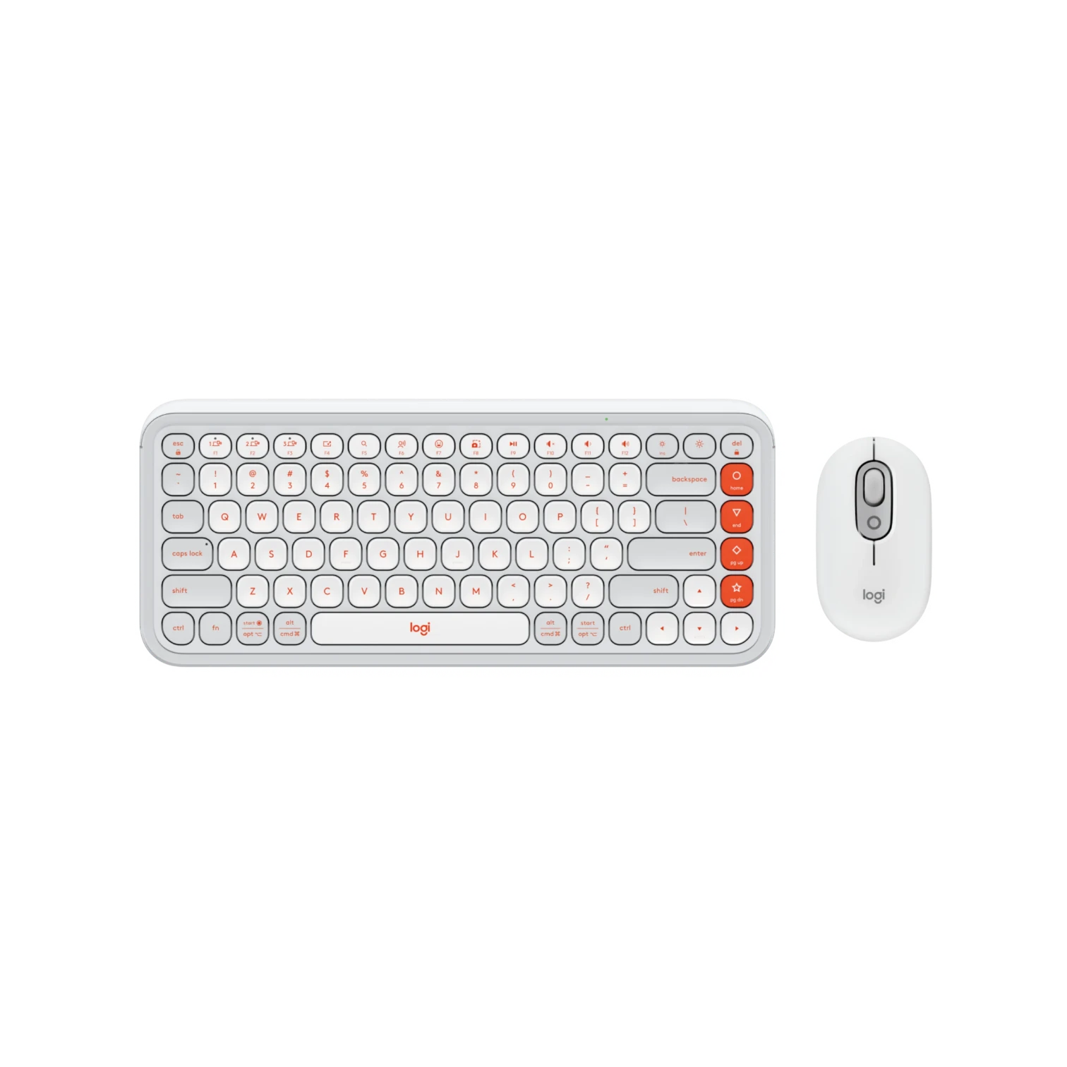 Logitech POP ICON Wireless Keyboard & Mouse Combo (Off-White & Orange)