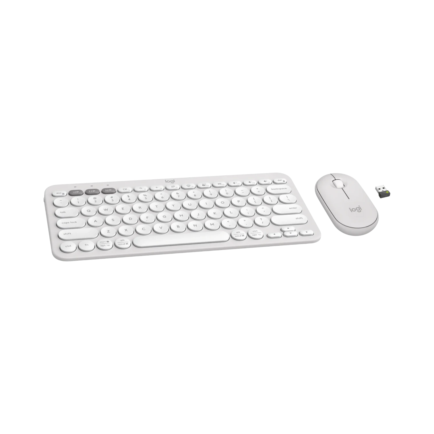 Logitech Pebble 2 Wireless Keyboard and Mouse Combo (Tonal White)